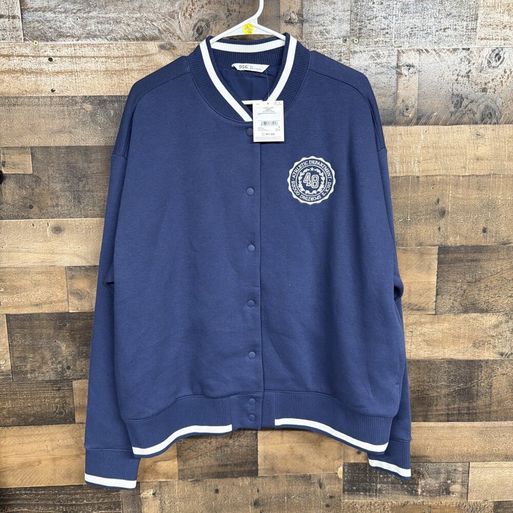 DSG Women’s Size XL Classic Fleece Jacket Campus Navy White NWT SKU 013